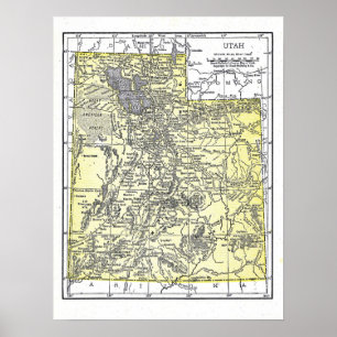Poster:   Map of Utah, 1921 Poster