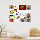 Poster martial Arts capoeira kicks (Küche)