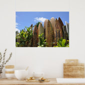 Poster Maui Surfboard Zaun (Küche)