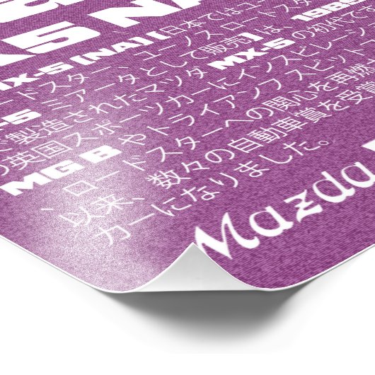 Poster Mazda Miata MX5 (Ecke)