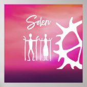 Poster med samiska mönster i rosa (Vorne)