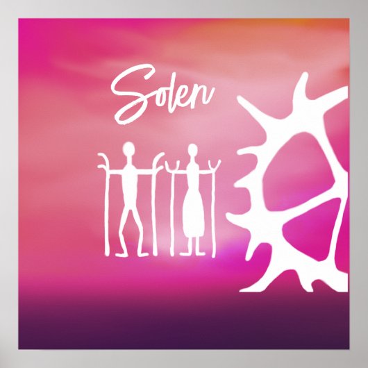 Poster med samiska mönster i rosa (Vorne)