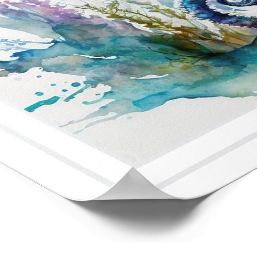 Poster - Meereswelt des Seepferds unter Meer (Ecke)