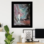 POSTER. Meerjungfrau und Seesterne bei Nebel Poster (Heimbüro)