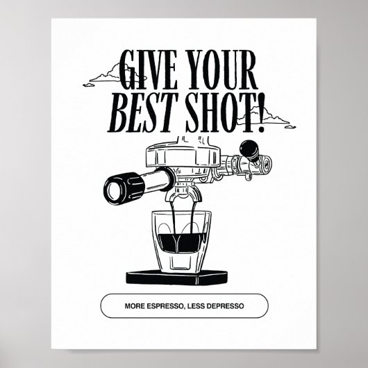 Poster Mehr Espresso weniger Depresso (Vorne)