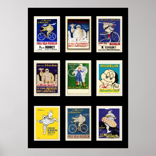 Poster Michelin Bibendum Vintage, Postkarten Vers (Vorne)