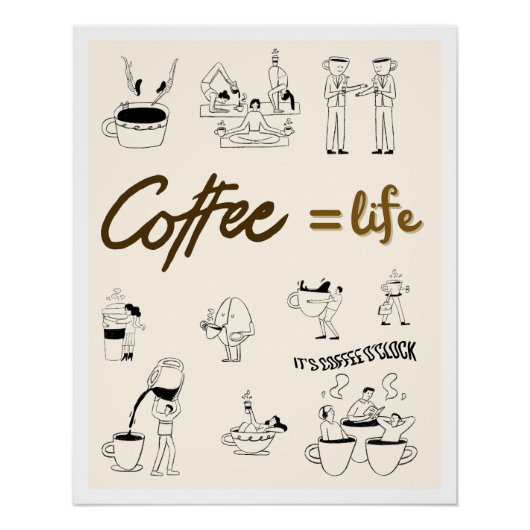 Poster Minimalist Coffee Illustration Aesthetic (Vorderseite)