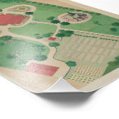 Poster mit altem Gartenplan (Ecke)