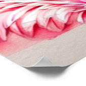 Poster mit Aquarell, rosa Flamingo (Ecke)