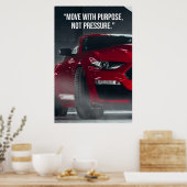 Poster mit Auto-Zitat 'Mit Ziel handeln' (Küche)