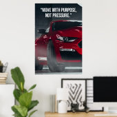 Poster mit Auto-Zitat 'Mit Ziel handeln' (Heimbüro)