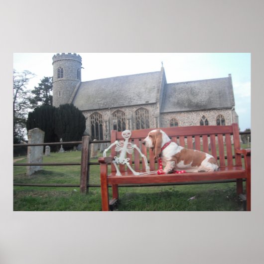 Poster mit Basset Hound Besuch schöne Kirche (Vorne)
