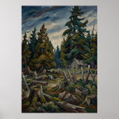 Poster mit Bergwaldlandschaft (Vorne)