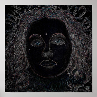 Poster mit blauen Augen, 30x30 cm