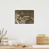 Poster mit Boxszene von der Ringseite (Küche)