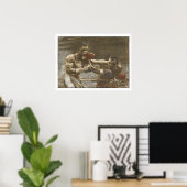 Poster mit Boxszene von der Ringseite (Heimbüro)