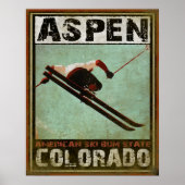 Poster mit Coolem Aspen Ski Print (Vorne)