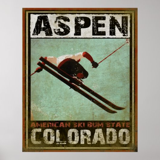 Poster mit Coolem Aspen Ski Print (Vorne)