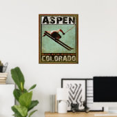 Poster mit Coolem Aspen Ski Print (Heimbüro)
