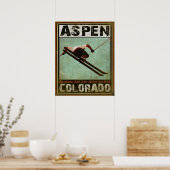 Poster mit Coolem Aspen Ski Print (Küche)