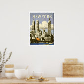 Poster mit Cooler Vintager New York Print (Küche)