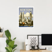 Poster mit Cooler Vintager New York Print (Heimbüro)