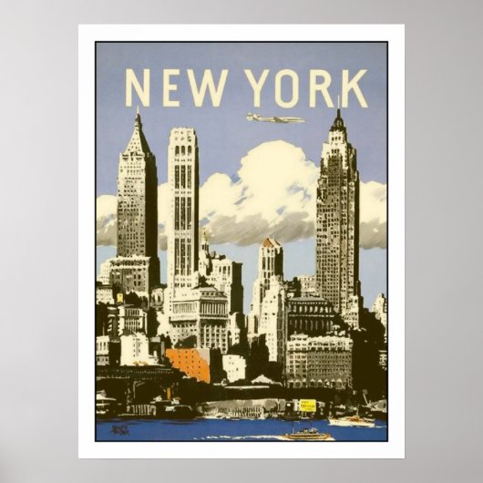 Poster mit Cooler Vintager New York Print (Vorne)