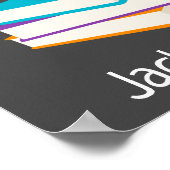 Poster mit dem Namen "Kid's Room" mit Bücherwurm (Ecke)