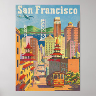 Poster mit dem Vintagen San Francisco Motiv