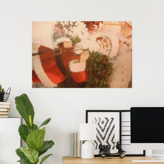 Poster mit dem Weihnachtsmann (Heimbüro)