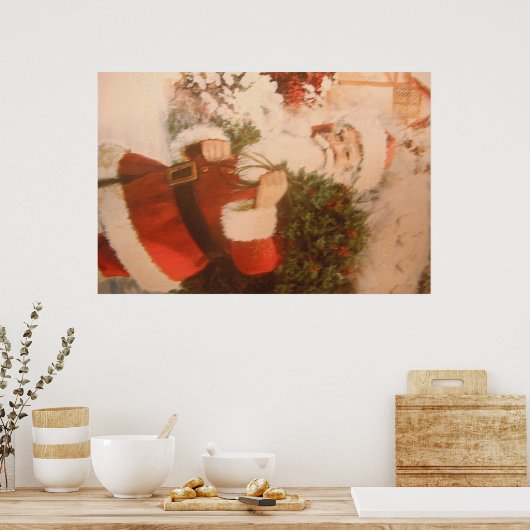 Poster mit dem Weihnachtsmann (Küche)