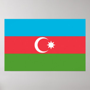 Poster mit der Flagge Aserbaidschans