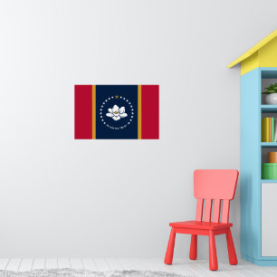 Poster mit der Flagge des Bundesstaates Mississipp