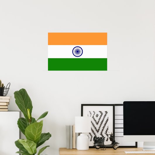 Poster mit der Flagge Indiens (Heimbüro)