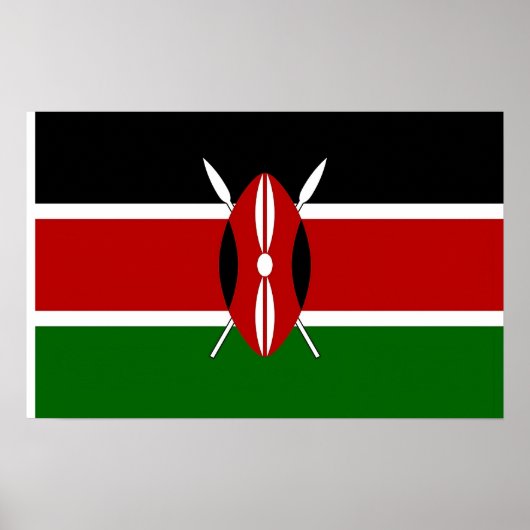Poster mit der Flagge Kenias (Vorne)