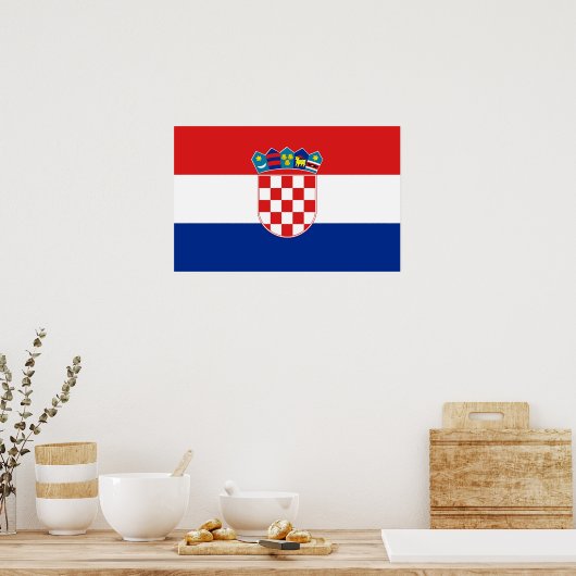 Poster mit der Flagge Kroatiens (Küche)