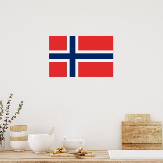 Poster mit der Flagge Norwegens (Küche)