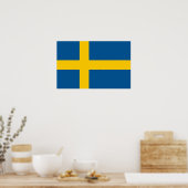 Poster mit der Flagge Schwedens (Küche)