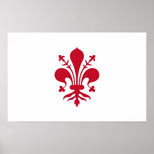 Poster mit der Flagge von Florenz, Toskana (Vorne)