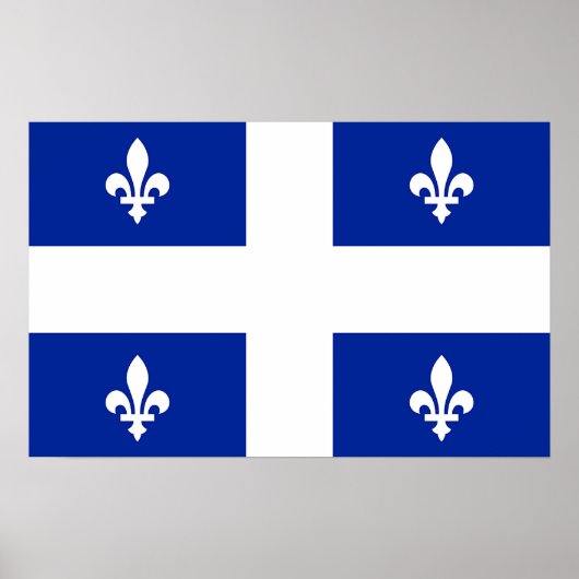 Poster mit der Flagge von Quebec, Kanada (Vorne)