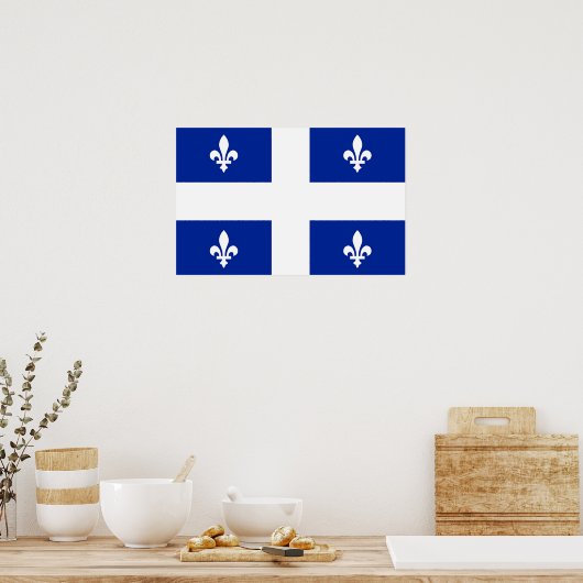 Poster mit der Flagge von Quebec, Kanada (Küche)