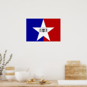 Poster mit der Flagge von San Antonio City, USA (Küche)