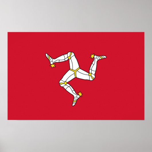 Poster mit der Isle Man Flag, Vereinigtes Königrei (Vorne)