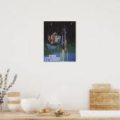 Poster mit der Vintagen Propaganda des Weltraumpro (Küche)
