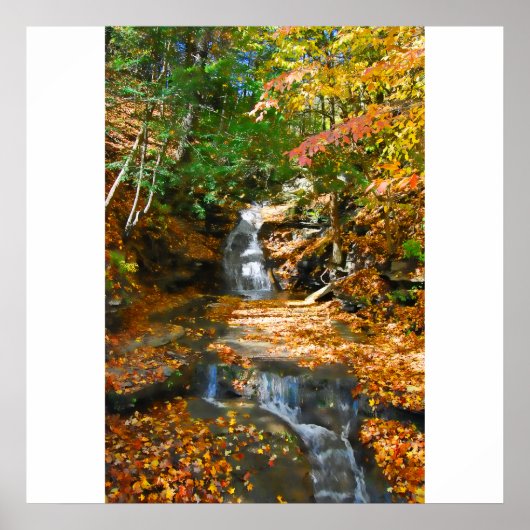 Poster mit doppelten Wasserfällen/Druck (Vorne)