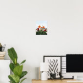 Poster mit drei orangefarbenen Blumen (Heimbüro)
