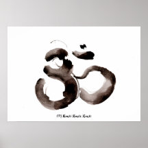 Poster mit einem Achtsamkeits-Om (Aum)-Motiv