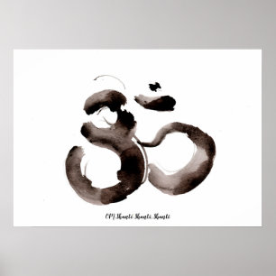 Poster mit einem Achtsamkeits-Om (Aum)-Motiv