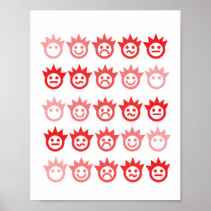 Poster mit Emotionsgesichtern