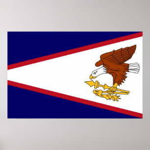 Poster mit Flag von American Samoa, USA.